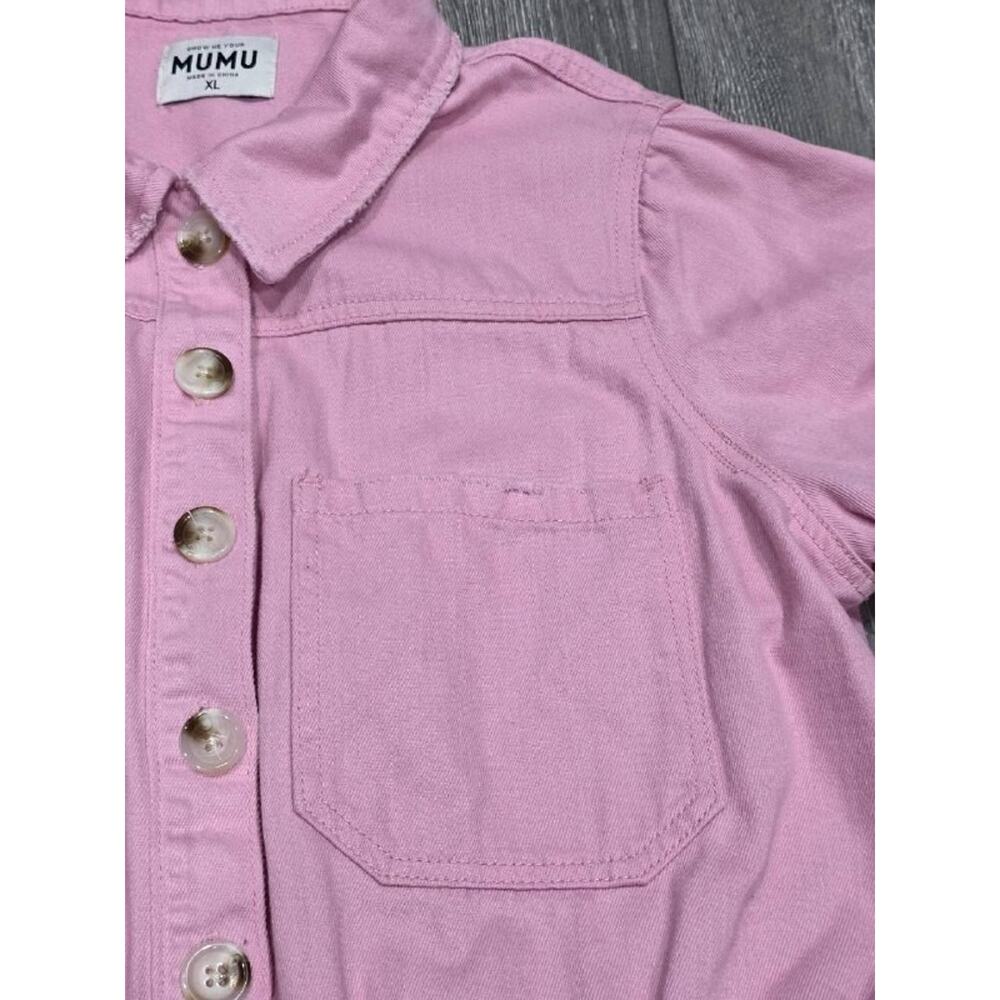 Show Me Your Mumu Y2K Preppy Cannon Romper in Pink denim XL A004666 - Picture 11 of 15